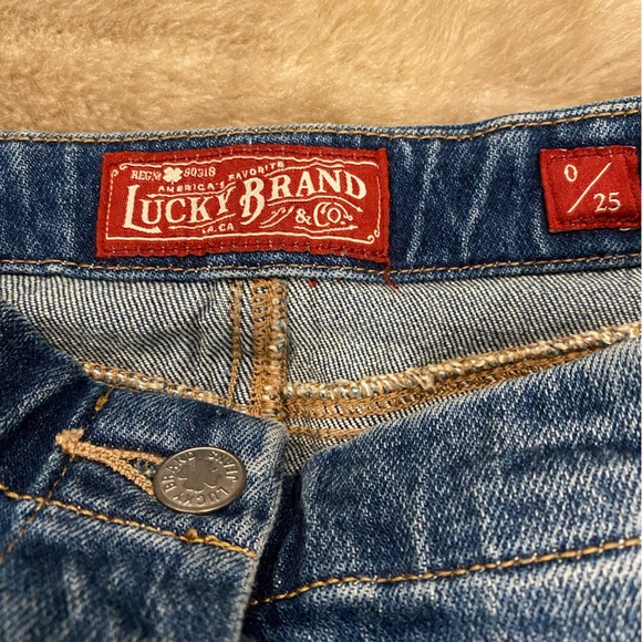 Lucky Brand Denim Jean Skirt Button Down Size 0/25 - Picture 2 of 5